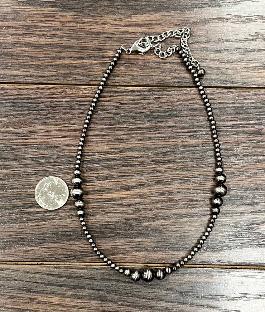 Multiple Clustered Dark Polish Navajo Necklace