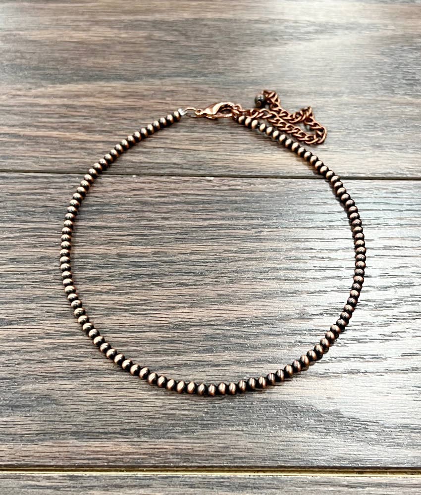 Simple Copper Navajo Bead Necklace