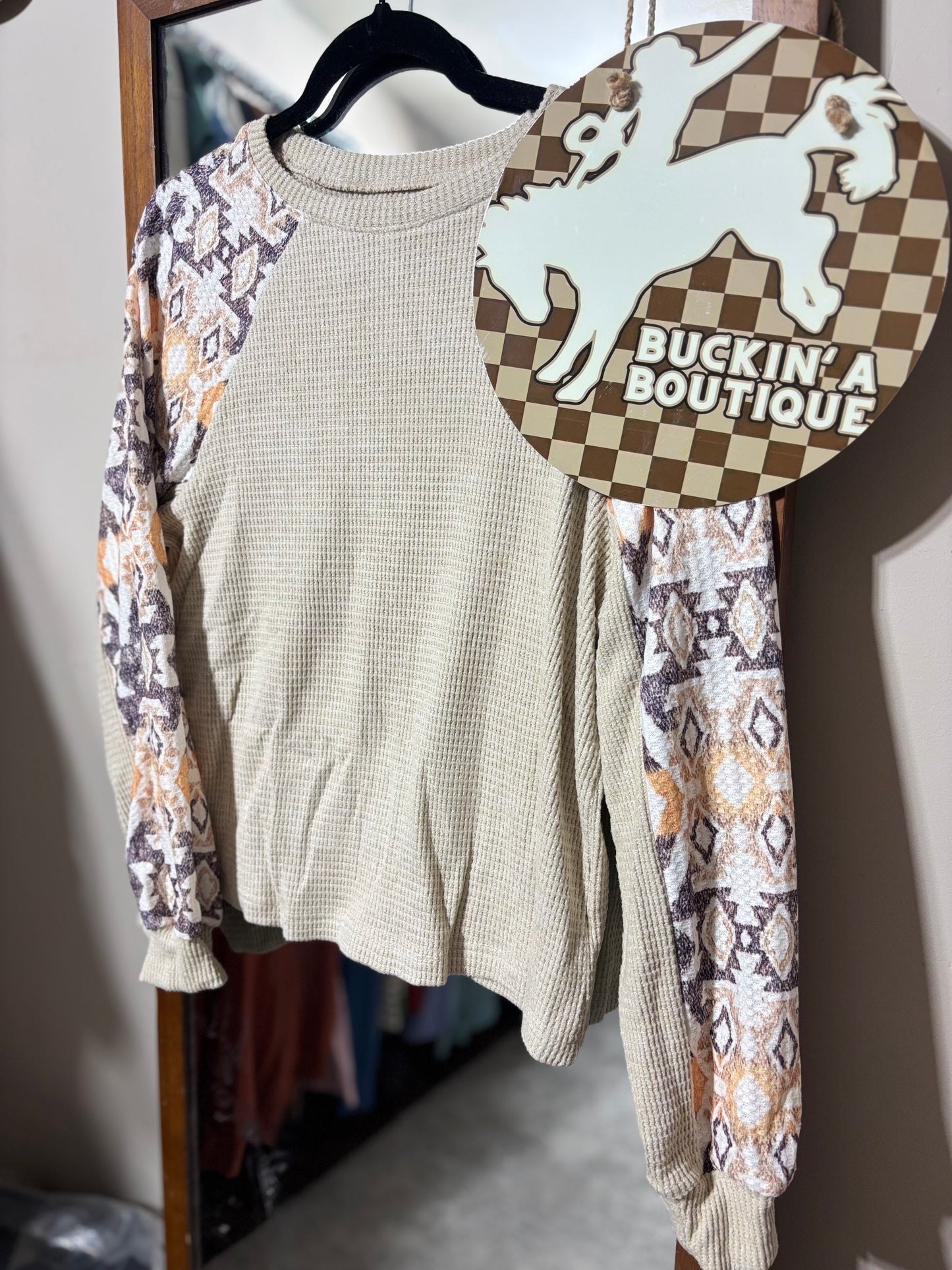 Mustard Aztec Long Sleeve Top
