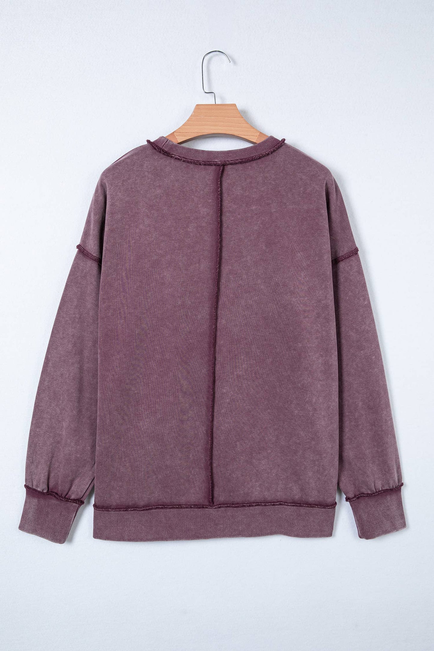 Mineral Wash Exposed Seam Side Slit Sweatshirt