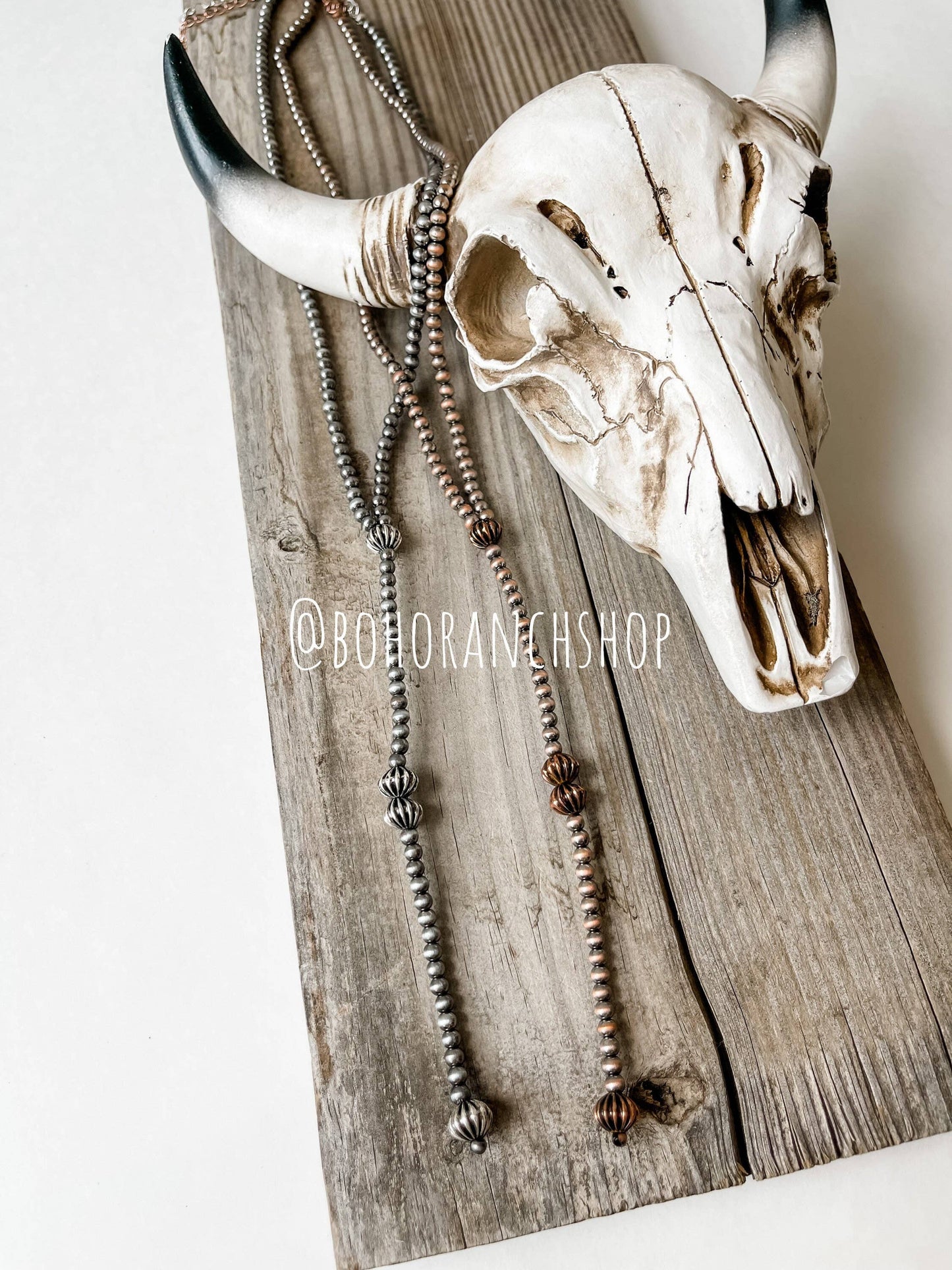 Navajo Style Y Necklace  Western Pendant Necklace copper