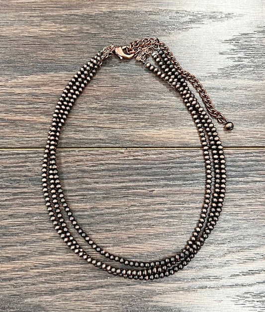 3-strand Copper Navajo Necklace