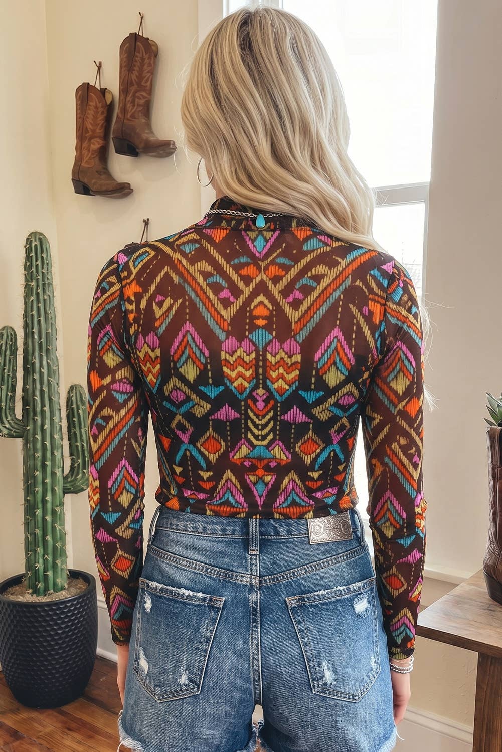 Abstract Pattern Mesh Top