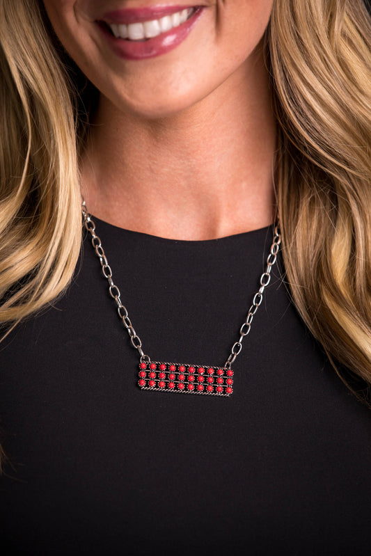 Red Bar Necklace