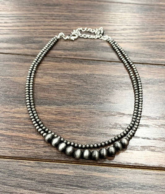 Two Strand Navajo Bead Necklace