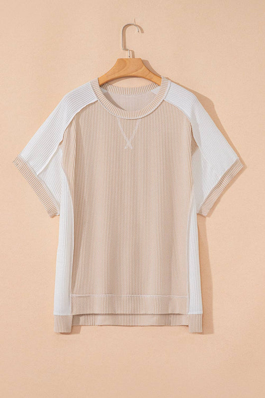 Plus Size Colorblock Short Sleeve Top