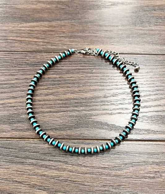 Navajo Disc Necklace with Turquoise