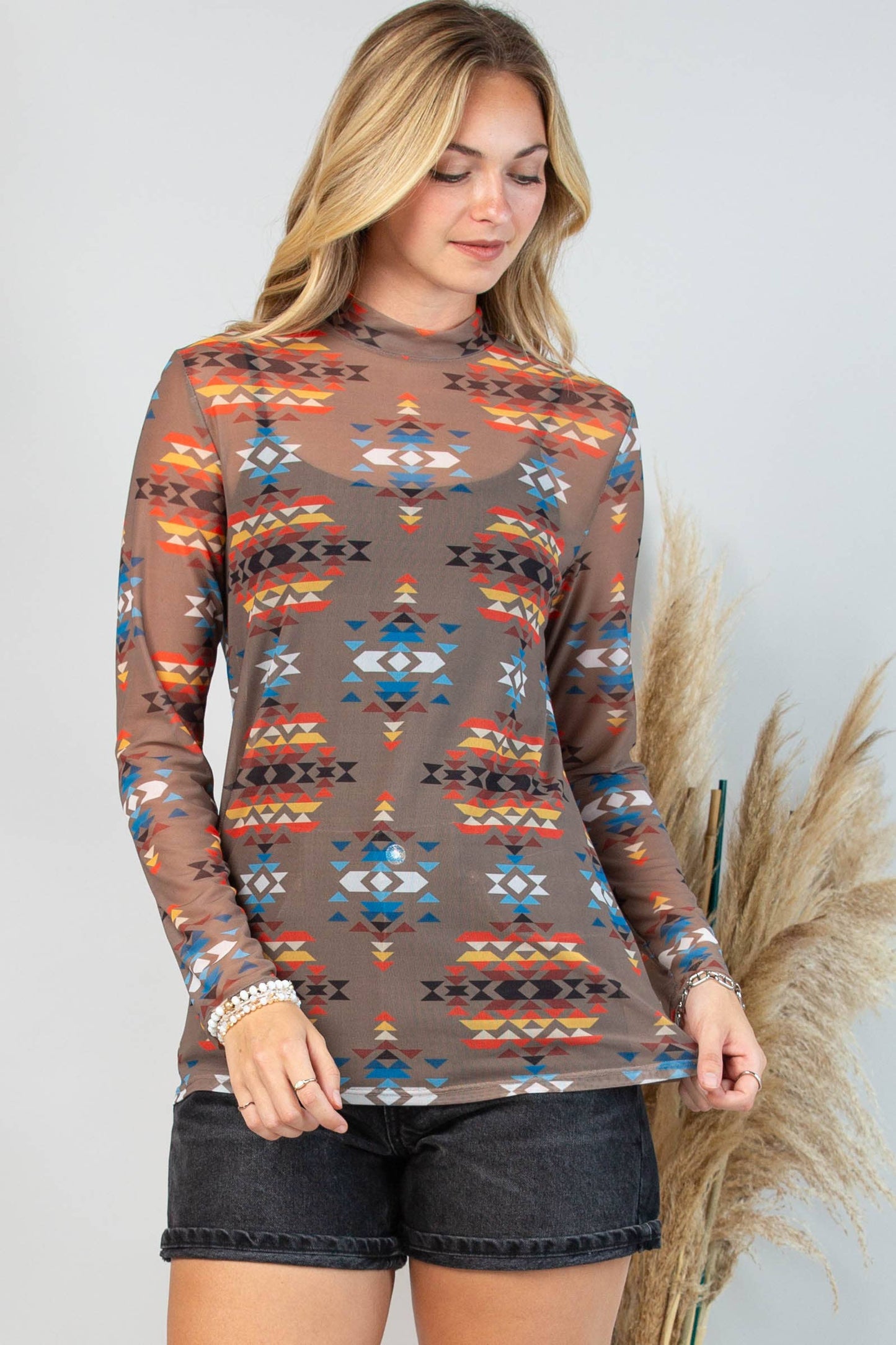 COPPER AZTEC MESH TOP