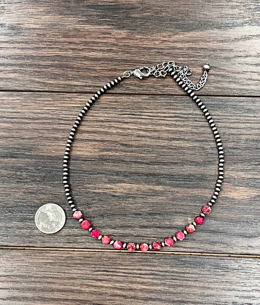Pink Navajo Hexa Gemstone Necklace