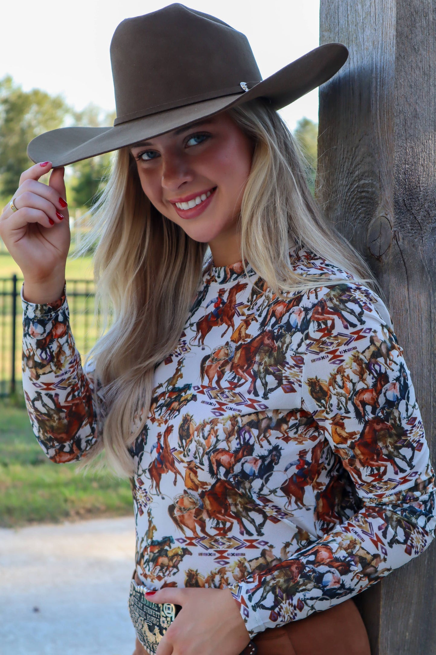 Buckaroo Mesh Top - Cowboy