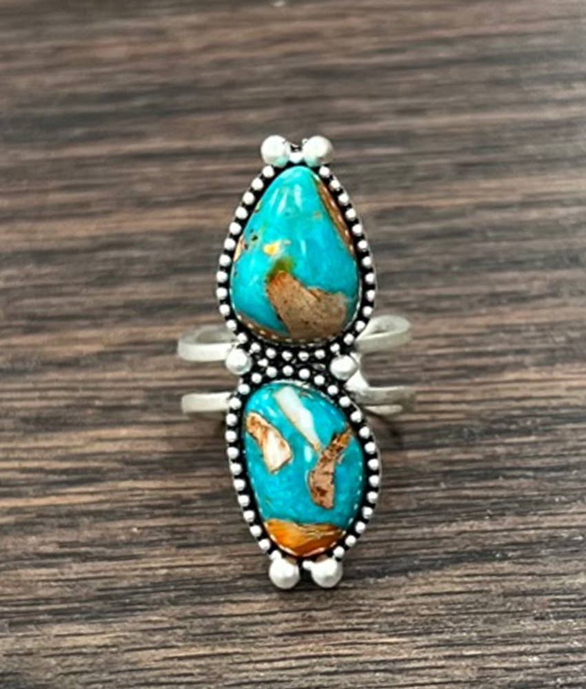 Natural Stone Gemstone Adjustable Ring