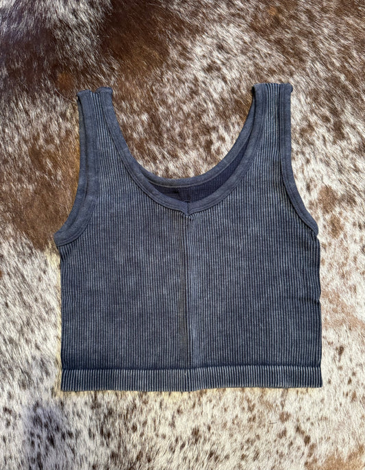 Acid Wash cropped tank