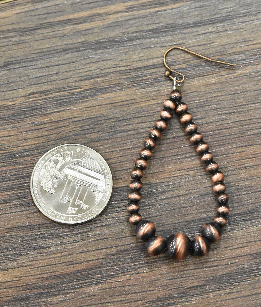 Simple Copper Navajo Bead Earrings