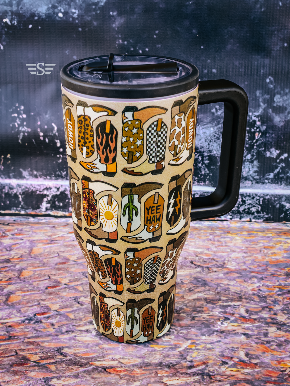 Neutral Boot Scootin' 32oz Flip WashEasy™ Top Tumbler