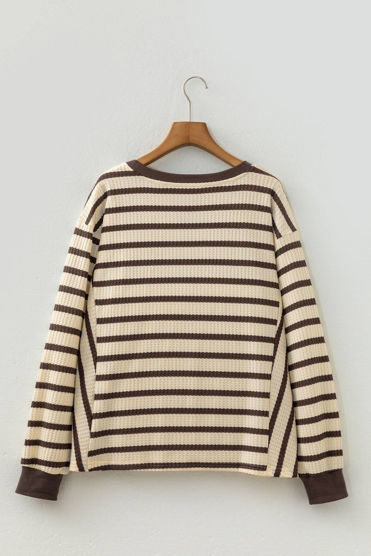 Brown Stripe Waffle Top