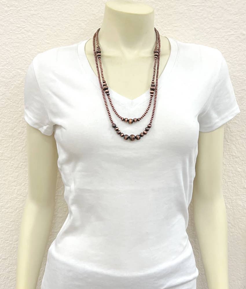 Copper Bead 2 Strand Necklace