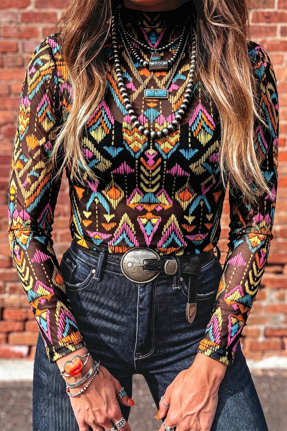 Abstract Pattern Mesh Top