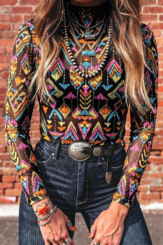 Abstract Pattern Mesh Top