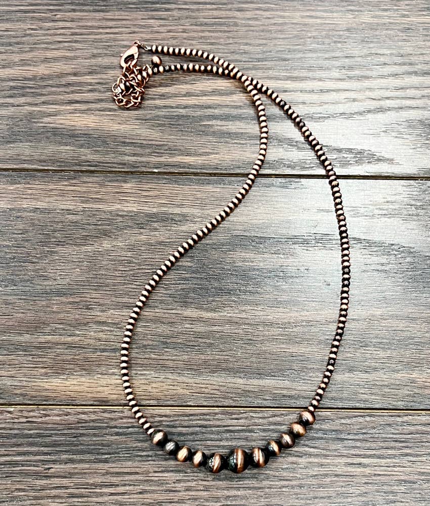 Copper Bead Cluster Necklace
