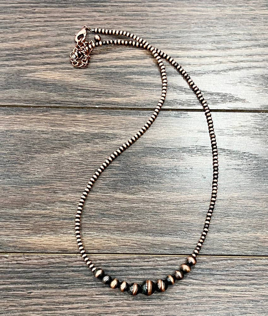 Copper Bead Cluster Necklace