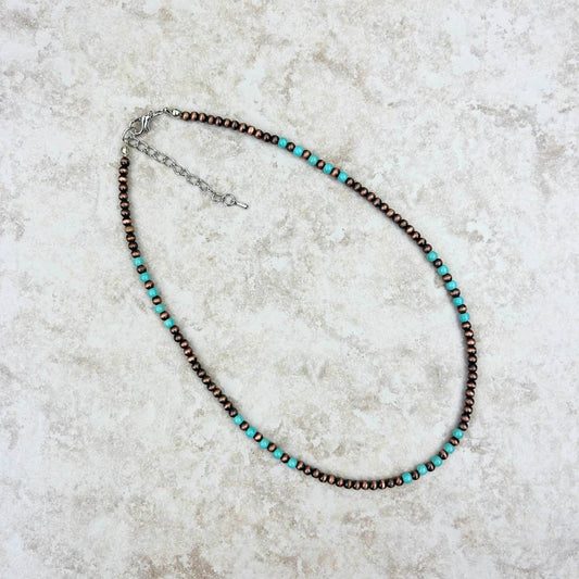 Simple Turquoise Copper Navajo Necklace