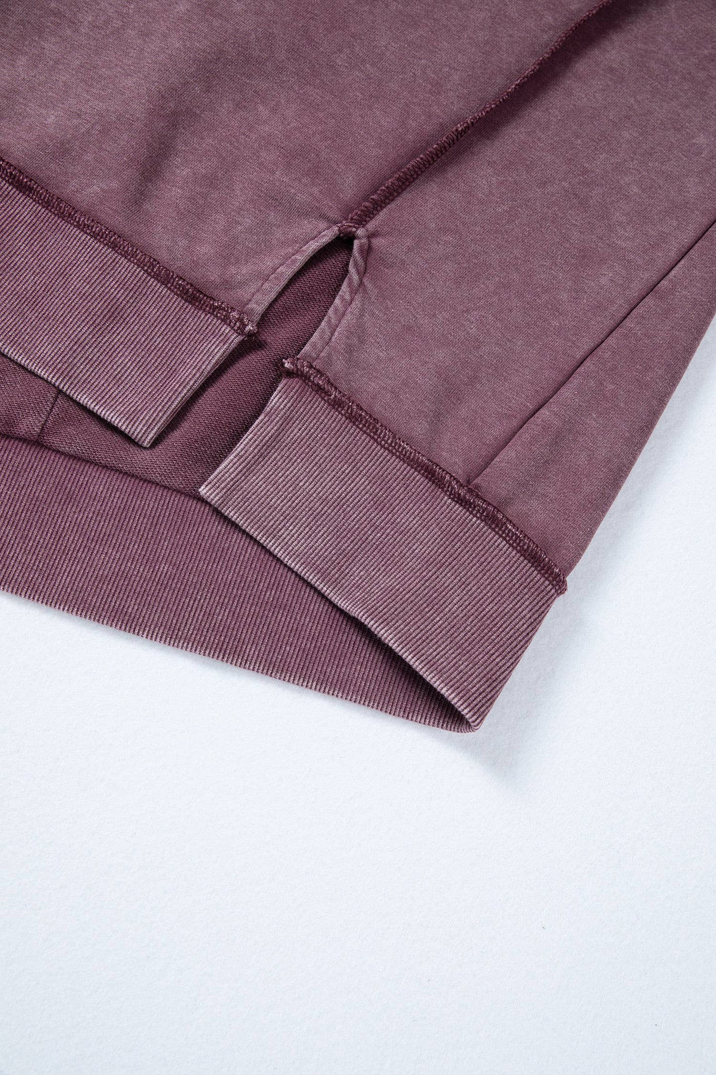 Mineral Wash Exposed Seam Side Slit Sweatshirt