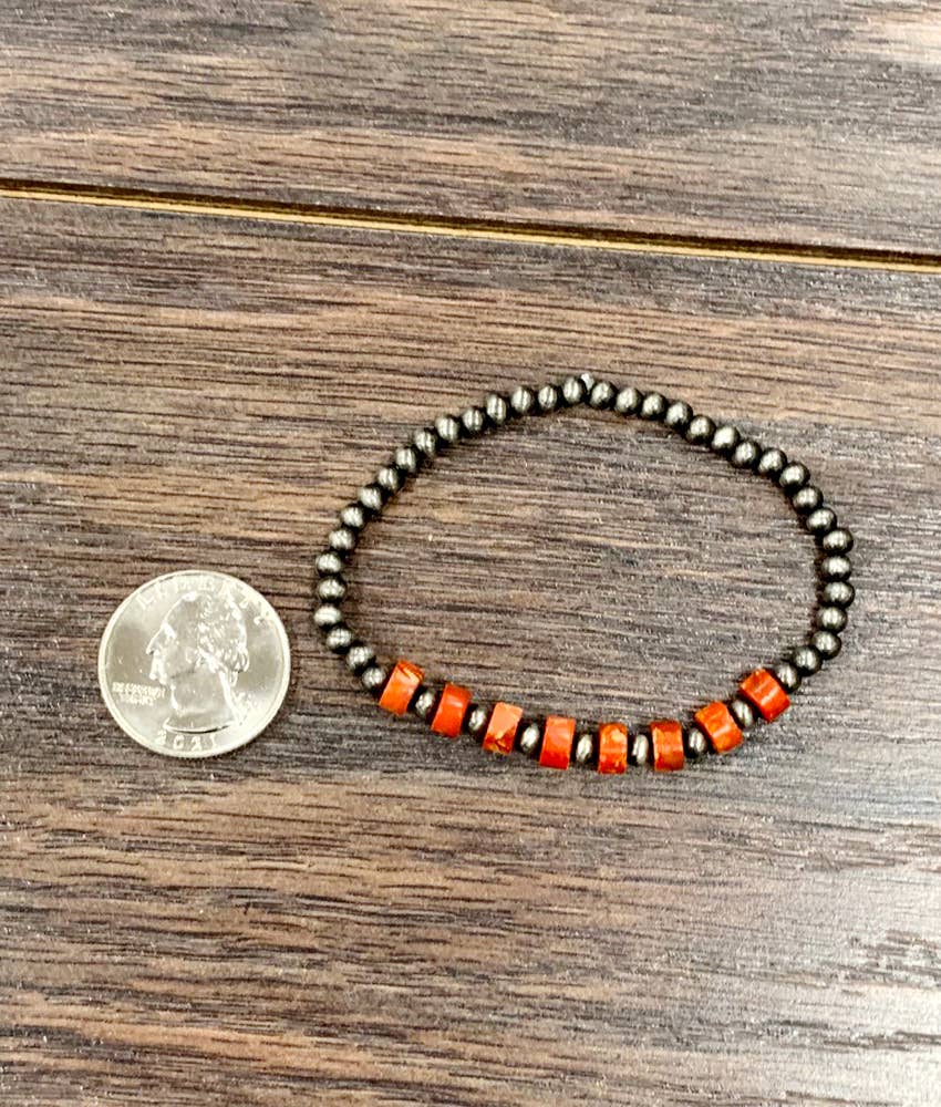 Rust Gemstone Stretch Bracelet
