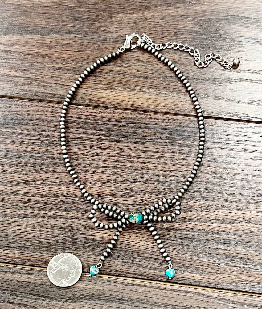 Navajo+Turq Bow Necklace