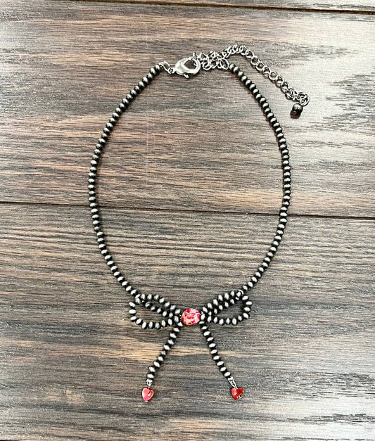 Pink Navajo Bow Necklace