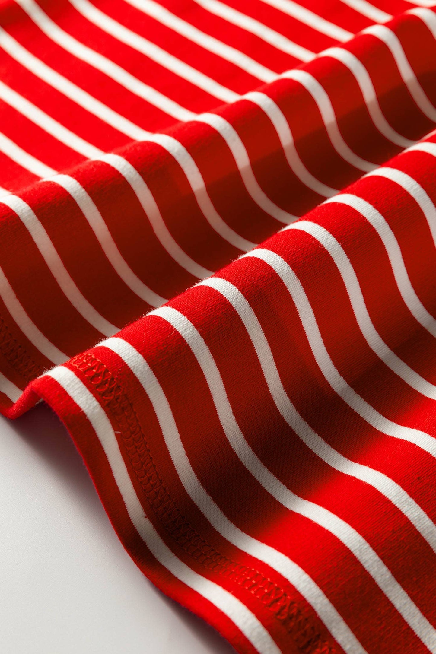 Red & White Stripe Round Neck Tank Top