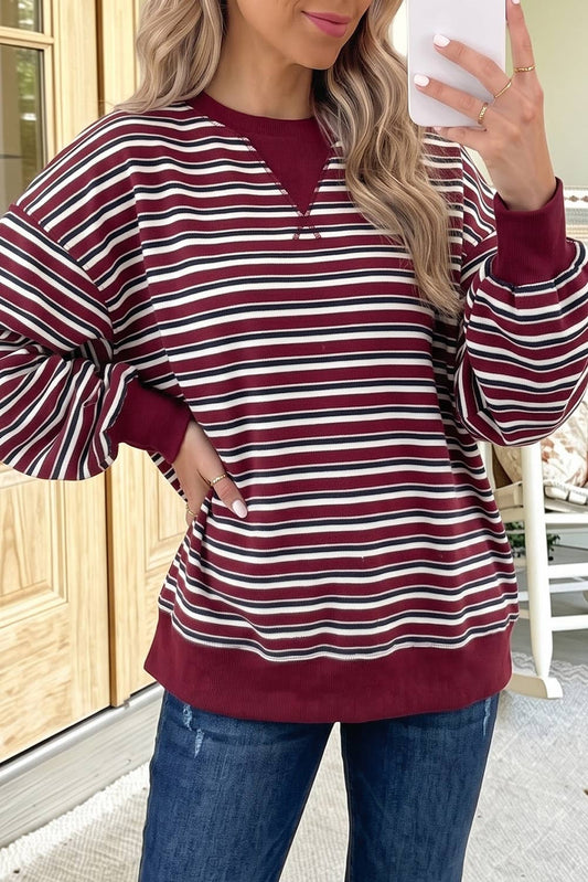 Burgundy Stripe Sweater