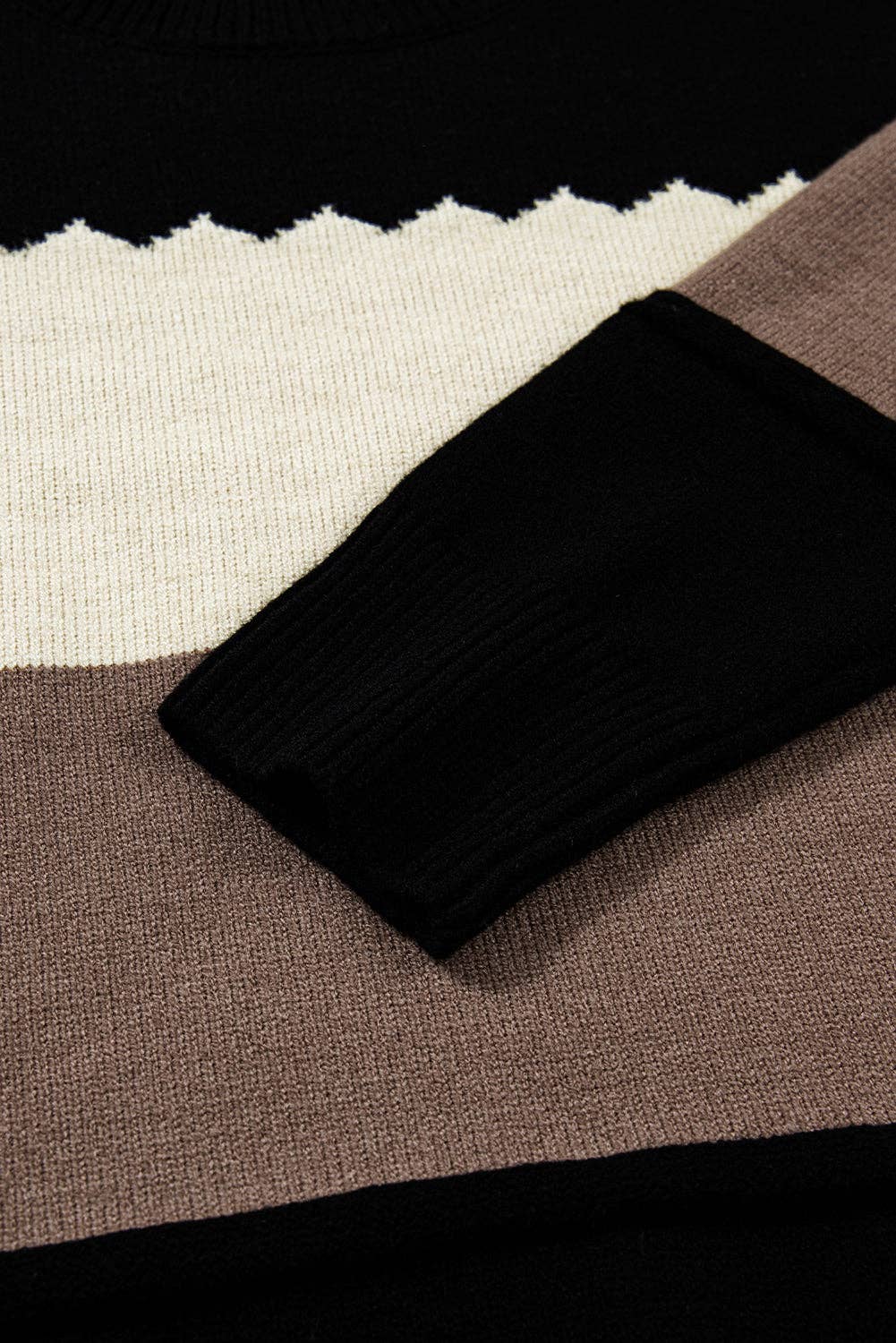 Black, Tan & Brown Sweater