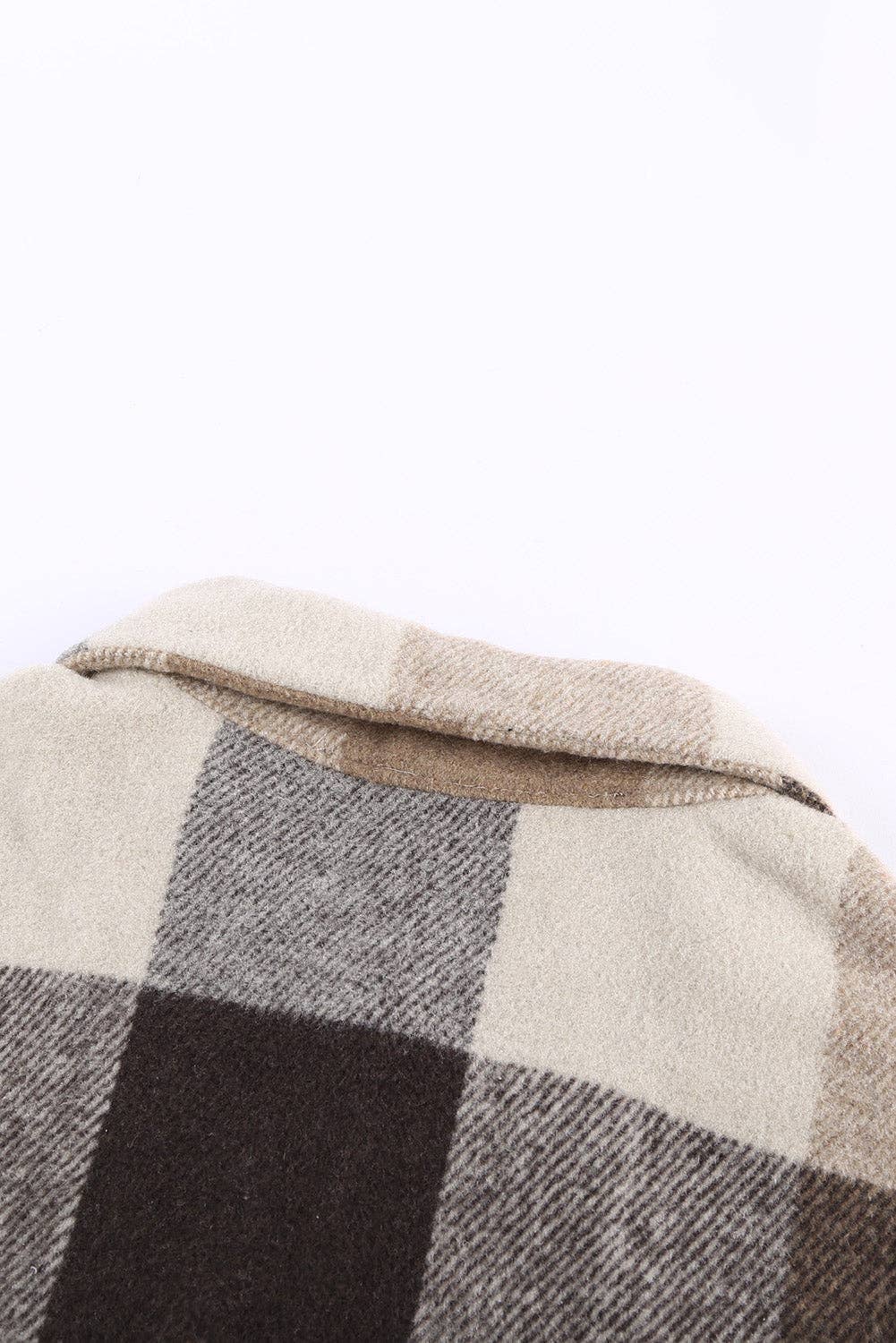 Neutral Plaid Shacket with Pockets