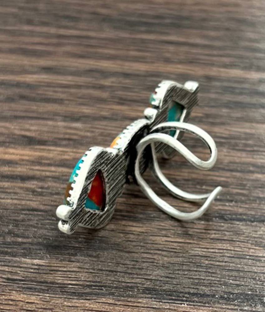 Rust + Turquoise Adjustable Ring