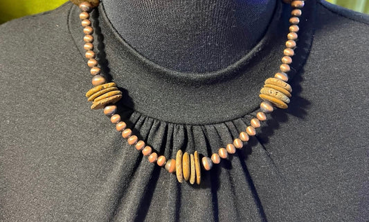 Brown & Bronze Natural Stone Necklace