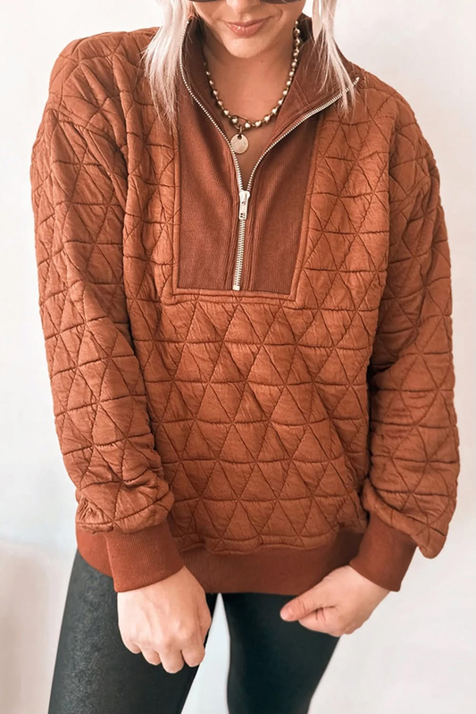Geometric Quilted 1/4 Zip