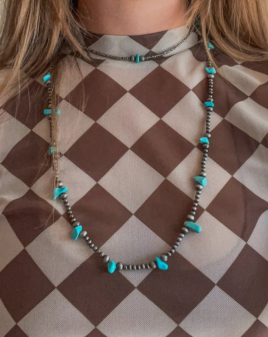 Turquoise stone and Navajo necklace