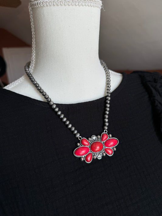 Red Turquoise necklace