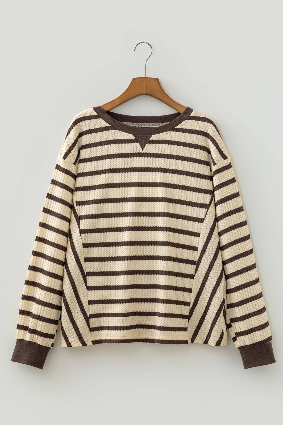 Brown Stripe Waffle Top
