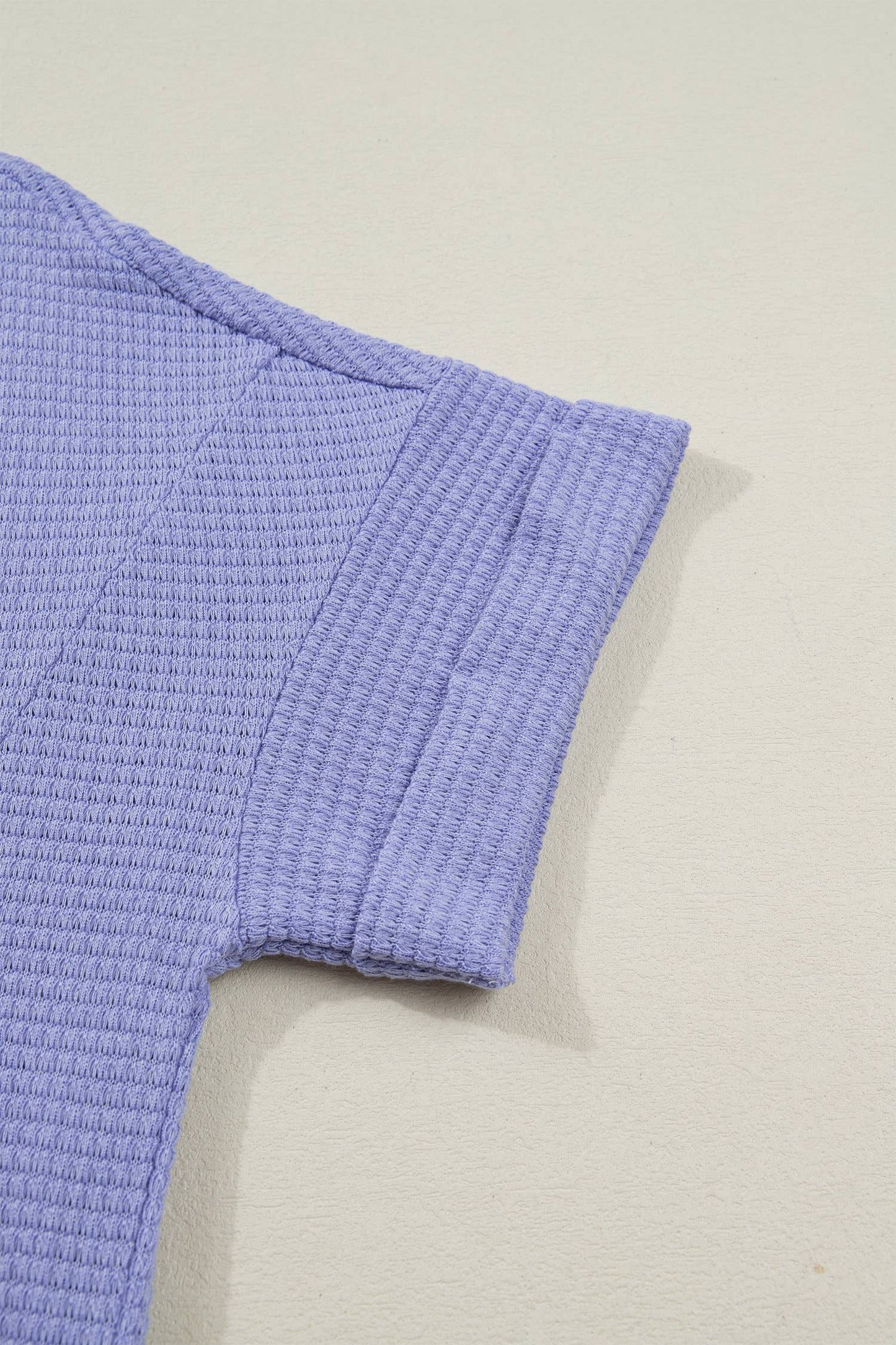 Waffle V Neck Top