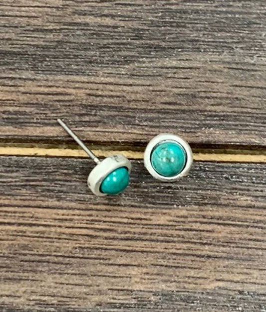 Simple Turquoise Stud Earrings