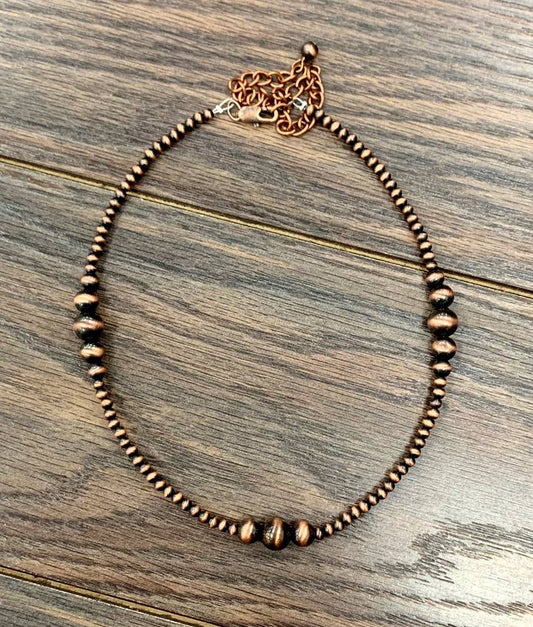 Copper 3 Bead Necklace