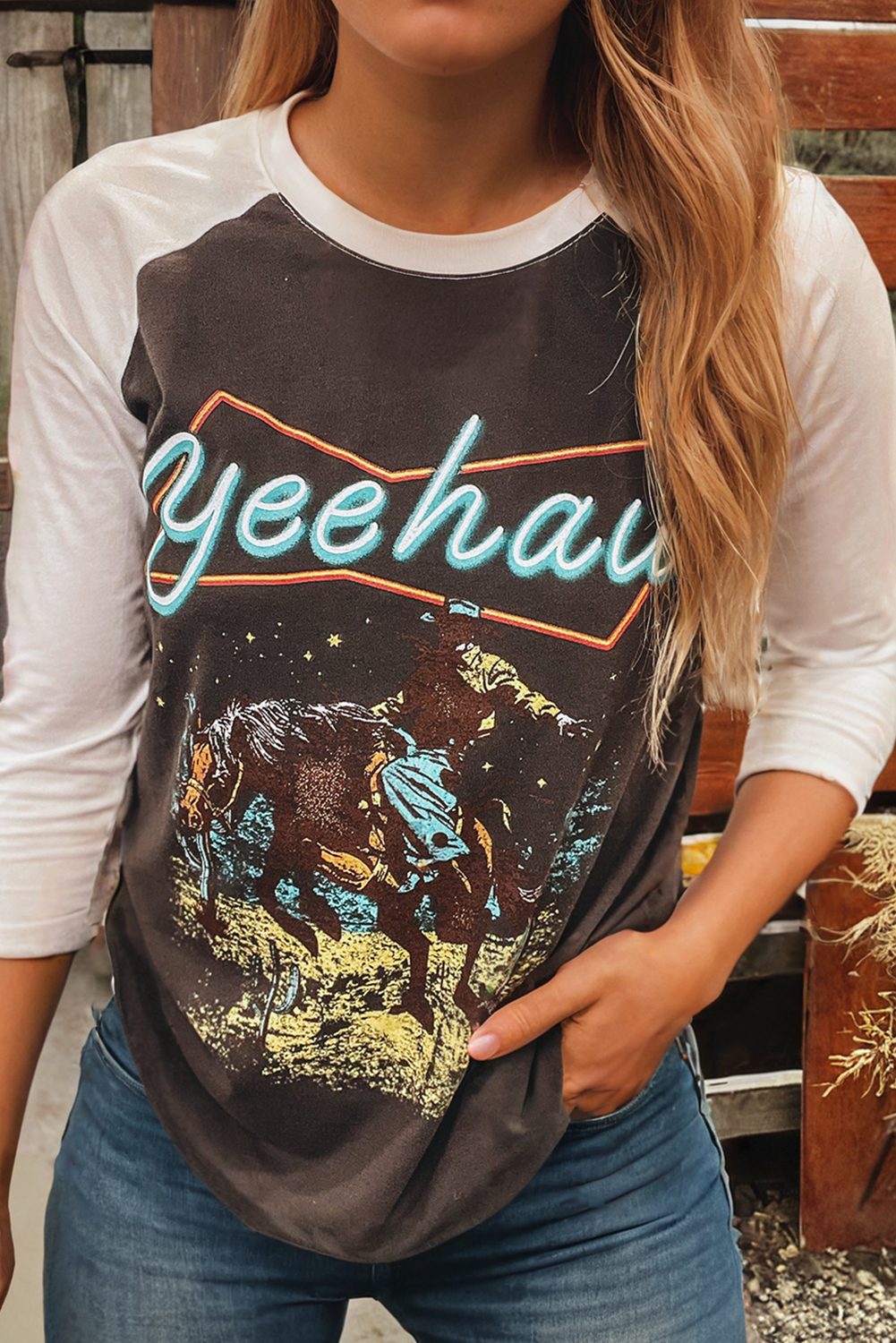 Yeehaw Graphic Vintage Long Sleeve Tee
