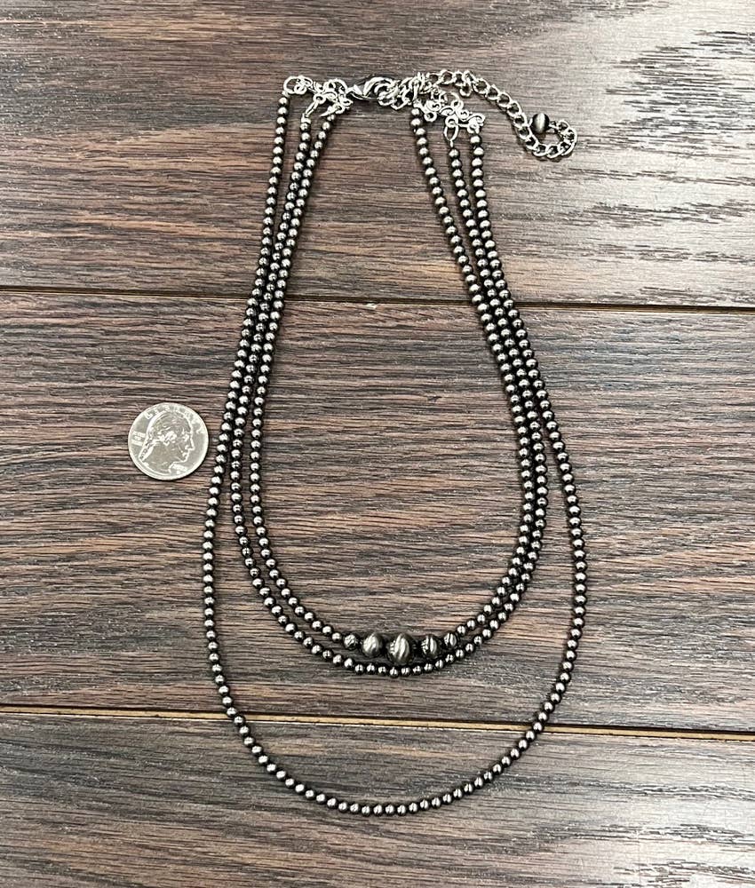 Polish 3 Strand Bead Necklace