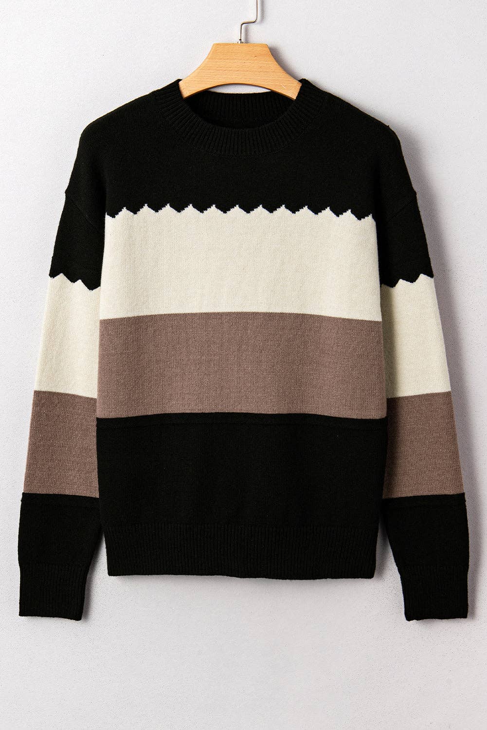 Black, Tan & Brown Sweater