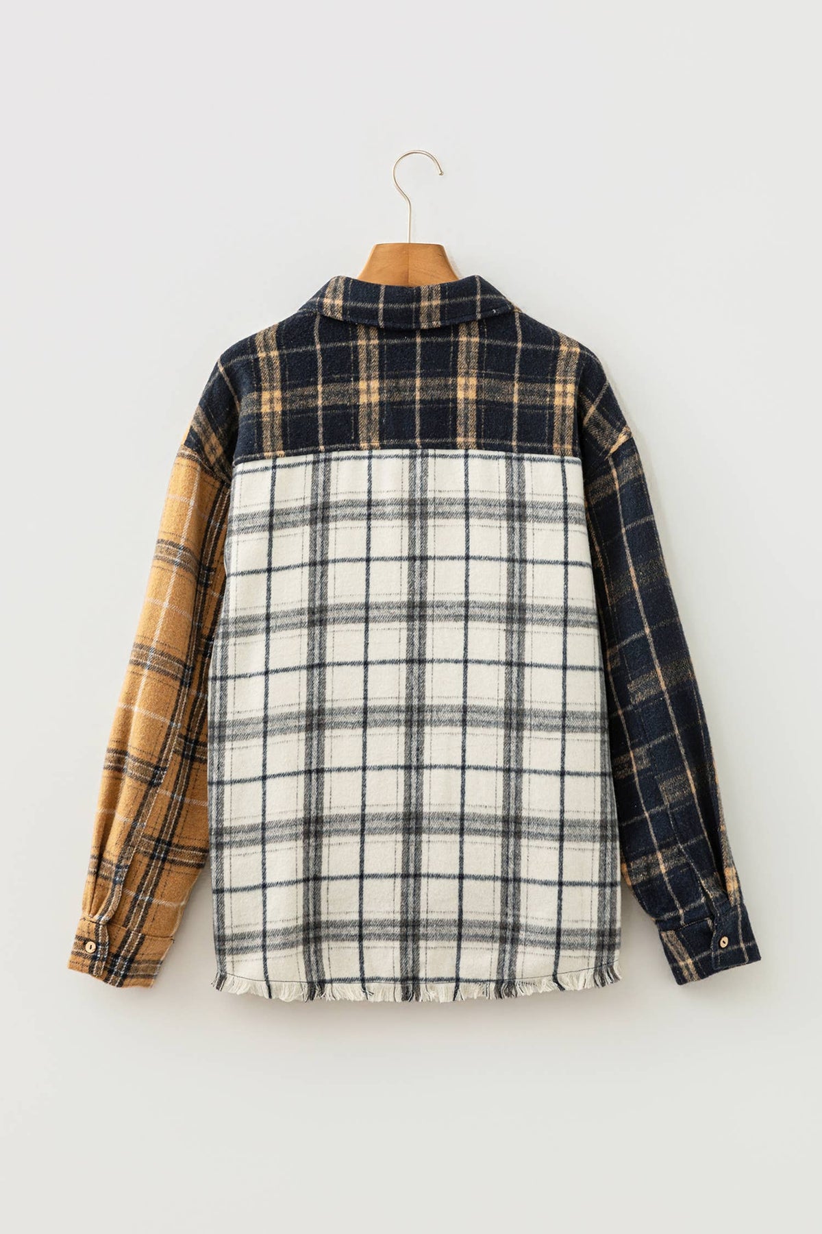 Tri-Colored Plaid Button Up