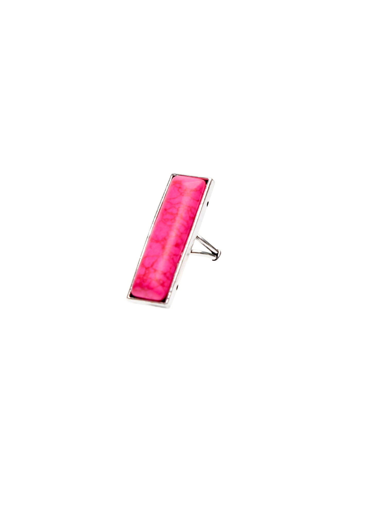 Adjustable Pink Bar Ring