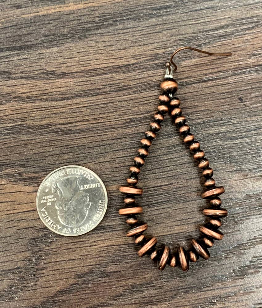 Copper Navajo Disc Earrings