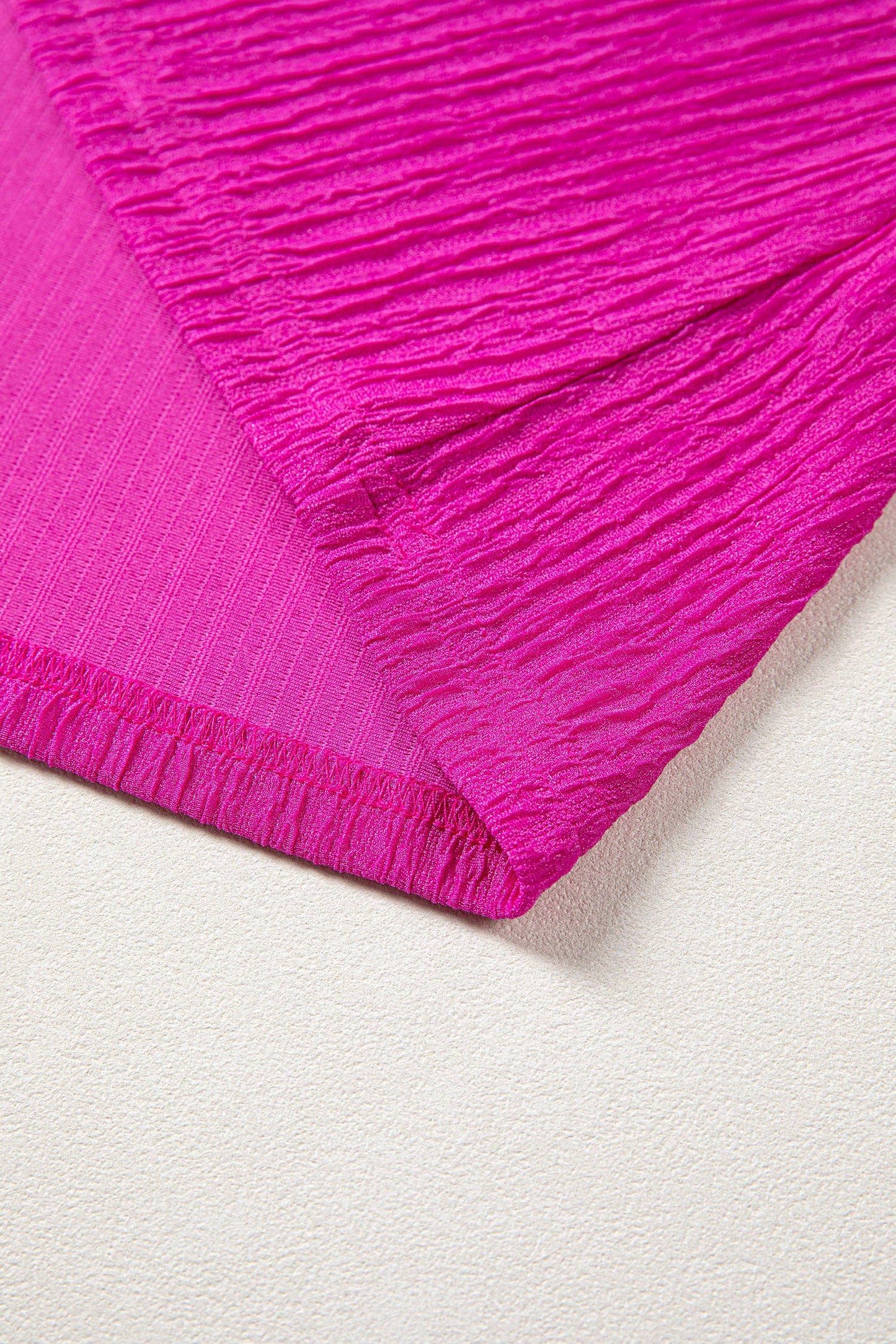 Pink Textured Ruffle Blouse