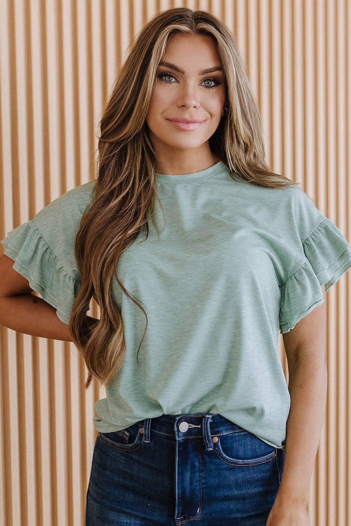 Robbie Ruffle Sleeve Blouse